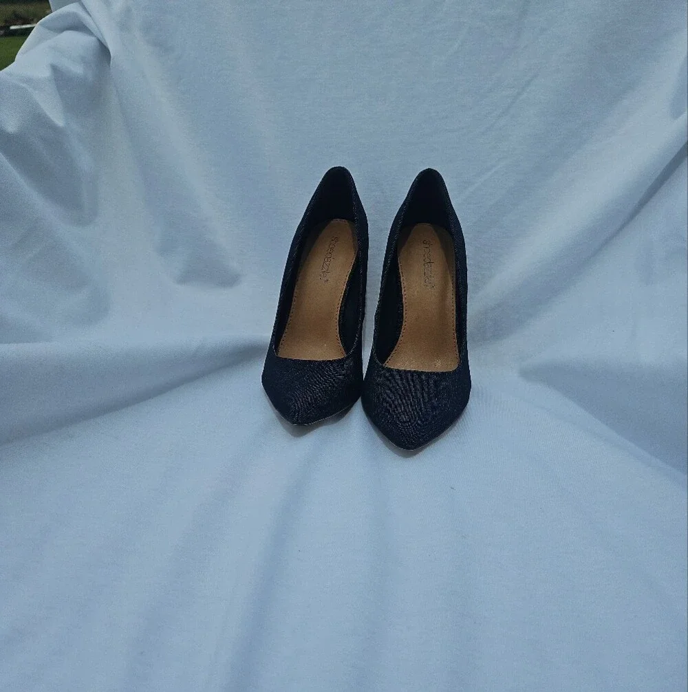 Shoe Dazzle Navy Pointed-Toe Stiletto Pumps